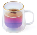 Taza Doble Vidrio Iridescent