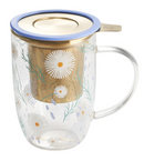 Mug Bhoro Flores Azul y Blanco